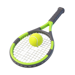 Tennis Racket and Ball Icon - 3D Sports Graphic