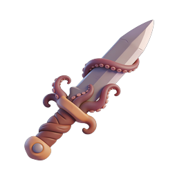 Icona Arma Fantasy Pugnale Tentacolo | Asset Gioco RPG 3D