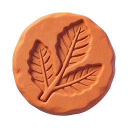 Terracotta Clay Leaves Icon - 3D Botanical Design