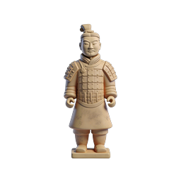 Icono de figura de arcilla de guerrero de terracota | soldado chino antiguo