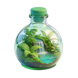 Enchanted Terrarium Bottle Ecosystem 3D Icon