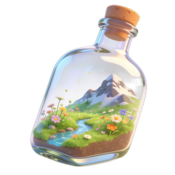 Verzauberte Terrarium-Flasche Icon - Miniatur-Naturwelt
