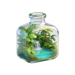 Ícone de Garrafa Terrário Tropical - Mini Ecossistema de Selva