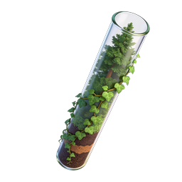 Icono de ecosistema terrario en tubo de ensayo - Botánica y ciencias ecológicas