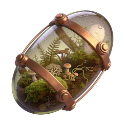 Enchanted Terrarium Vessel Icon - Miniature Ecosystem