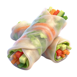 Fresh Spring Roll Icon - Colorful Food Illustration
