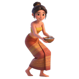 Icône de personnage de femme thaïlandaise pour le festival de l'eau