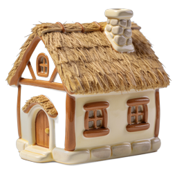Charming Thatched Cottage 3D Icon | Cozy Home Design