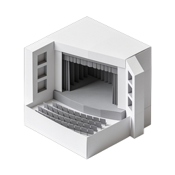 Isometric Theater Auditorium 3D Building Icon