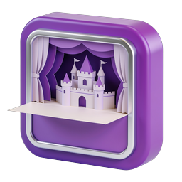 Theater Castle App Icon - Magical 3D Fantasy Design