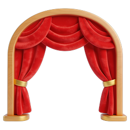 Theater Curtain Stage Arch 3D Icon