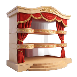 Classic Theater Stage Icon - Red Curtains & Gold Details
