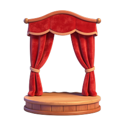 Theater Stage Icon - Red Curtain 3D Render