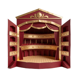 Classic Theater Stage Icon - Opera House Papercraft