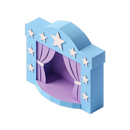 Icône de scène de théâtre 3D - Design Cinéma & Divertissement