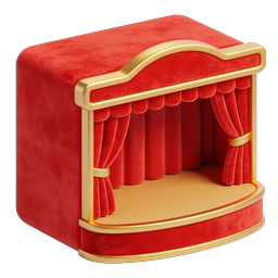 Theater Stage Icon - Red Curtain 3D Entertainment