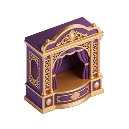 Ornate Theatrical Stage Icon - Purple & Gold 3D