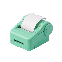 Thermal Receipt Printer 3D Icon - Mint Green POS Device