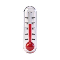 Realistic 3D Thermometer Icon - Temperature Measurement