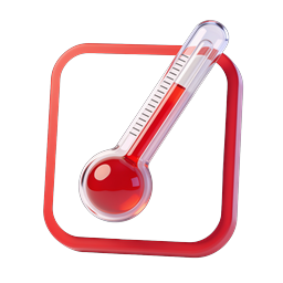 Thermometer Temperature Icon - 3D Realistic Design
