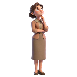 Thoughtful Business Woman Icon for Professional Use
