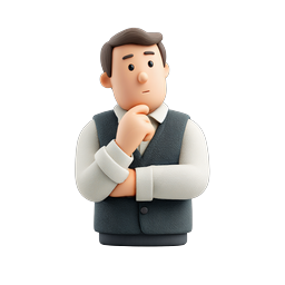 Thinking Man Avatar - 3D Clay Style Icon