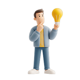 Thinking Man with Lightbulb - Creative Idea Icon
