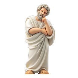 Thinking Philosopher Character Icon - 3D Rendered