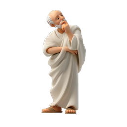 Thinking Greek Philosopher 3D Character Icon