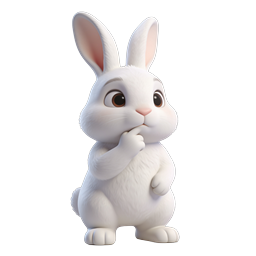 Adorable Thinking Rabbit Icon for Playful Designs