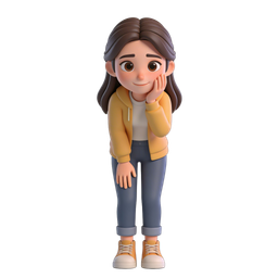 Thoughtful Girl Icon for Youth Engagement