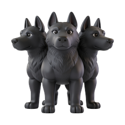 3D-иконка мифического трехглавого пса