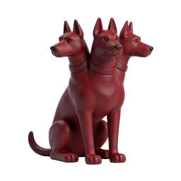 Three Red Dogs 3D Icon - Cute Clay Style Pet Illustration
