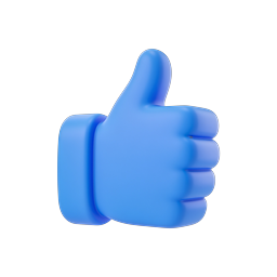 3D Blue Thumbs Up Icon | Like Button Clay Style
