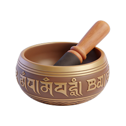 Tibetan Singing Bowl with Wooden Striker - Meditation Icon