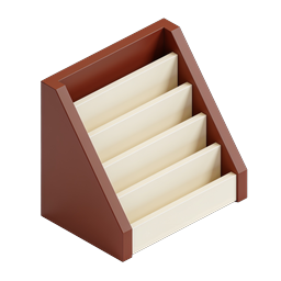 Tiered Display Stand Icon | Isometric 3D Office Furniture