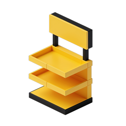 Tiered Display Stand Icon | 3D Isometric Retail Fixture