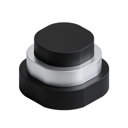3D Tiered Podium Icon - Black & Silver Rounded Platform