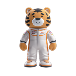 Cute Tiger Astronaut 3D Character Icon