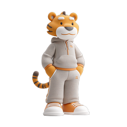 Friendly Tiger Athlete Character 3D Mascot Icon