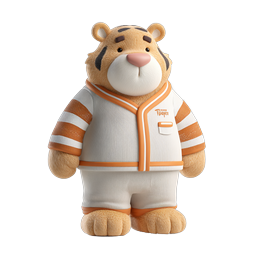 Cute Tiger Athlete Character in Baseball Jacket 3D Icon