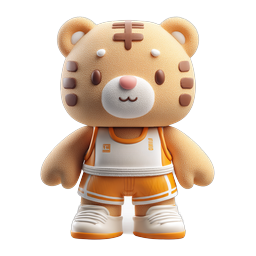 Cute Tiger Basketball Character 3D Icon