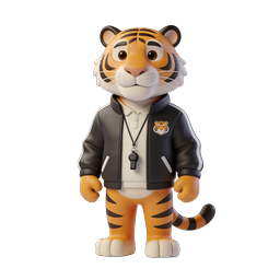 Playful Tiger Coach Icon for Kids and Sports Projects