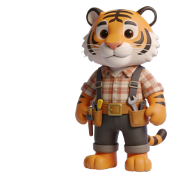 Playful Tiger Construction Icon for DIY Projects
