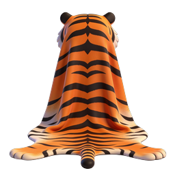 3D Tiger Drape Wildlife Icon | Nature Animal Graphic