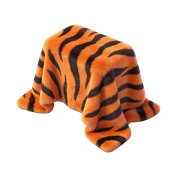 Fluffy Tiger Fur Hat Icon | Realistic 3D Render