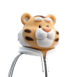 Nikeのパーカーを着た可愛いトラのキャラクター - 3Dレンダーアイコン