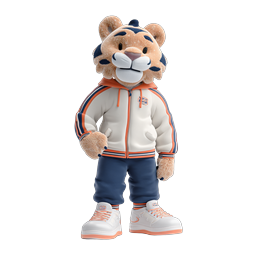 3D Tiger Mascot Athlete in Sportswear Icon