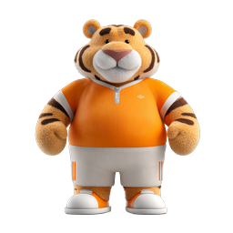 Cute 3D Tiger Mascot Character in Sportswear
