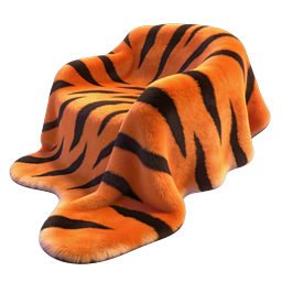 Realistic Tiger Pelt 3D Icon - Stunning Wildlife Render
